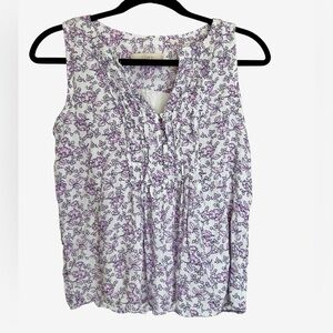 LOFT Sleeveless Floral Blouse Size XS